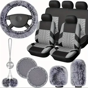15-Piece - Seat Cover Sets with Plush Comfort